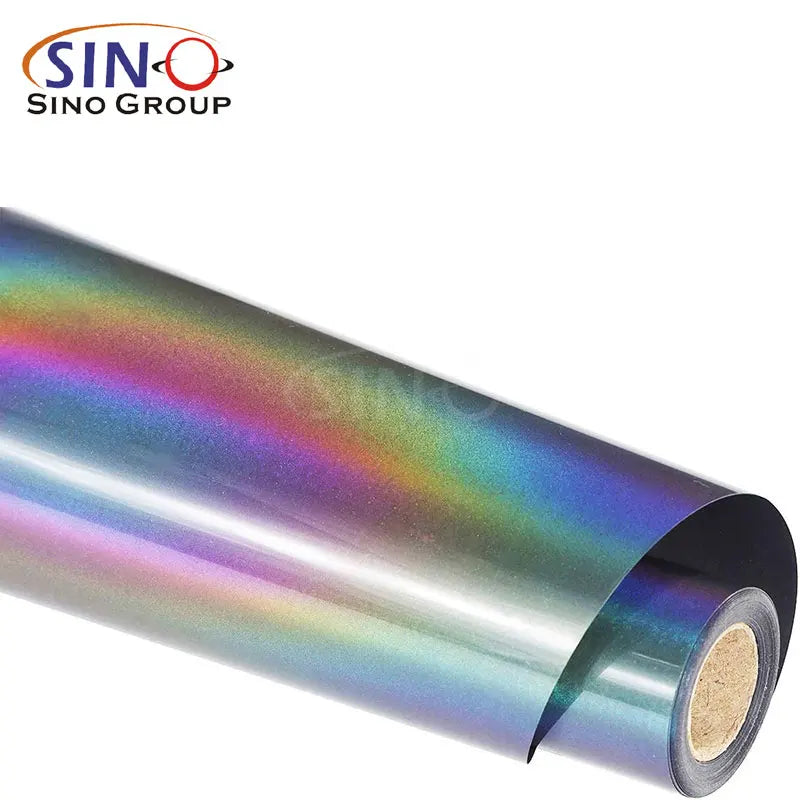 Rainbow Reflective Film HTV Heat Transfer Stickers Logos Color Cut Iron on Vinyl Rolls for T-shirt