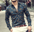 2023 New Men's 3D Printed Shirt Casual Vintage Floral Shirt