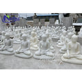 Wholesale Home Decoration Small Sitting White Stone Carving Marble Buddha Statues Religious Temple Sculpture for Sale