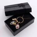 Colorful Cubic Zirconia Boy Girls Pendant Necklace 18k Gold Plated Copper Women Fashion Chain Necklace Jewelry Chokers