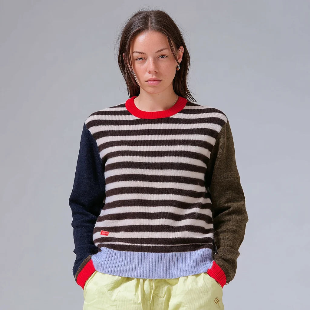 Women's High Stretch Striped Sweater Long Sleeve Pullover Jumper Polyester Acrylic Spandex Blend Breathable Print Spring Winter