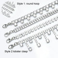 Hip Hop Style Zircon Crystal Tassel Necklace Shoes Charms Rhinestone Metal Chain for Sneaker Jeans Clothing Decoration