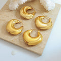 Fashion 18k Gold Plated Stainless Steel French Hollow Luxury Big Heart Similar Hoop Earrings Waterproof Jewelry YF2473