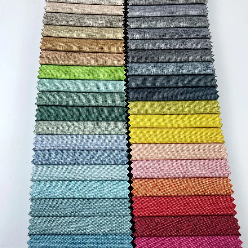 100% Polyester Linen Upholstery Fabric Woven Plain Eco-Friendly Sofa Cushion Material