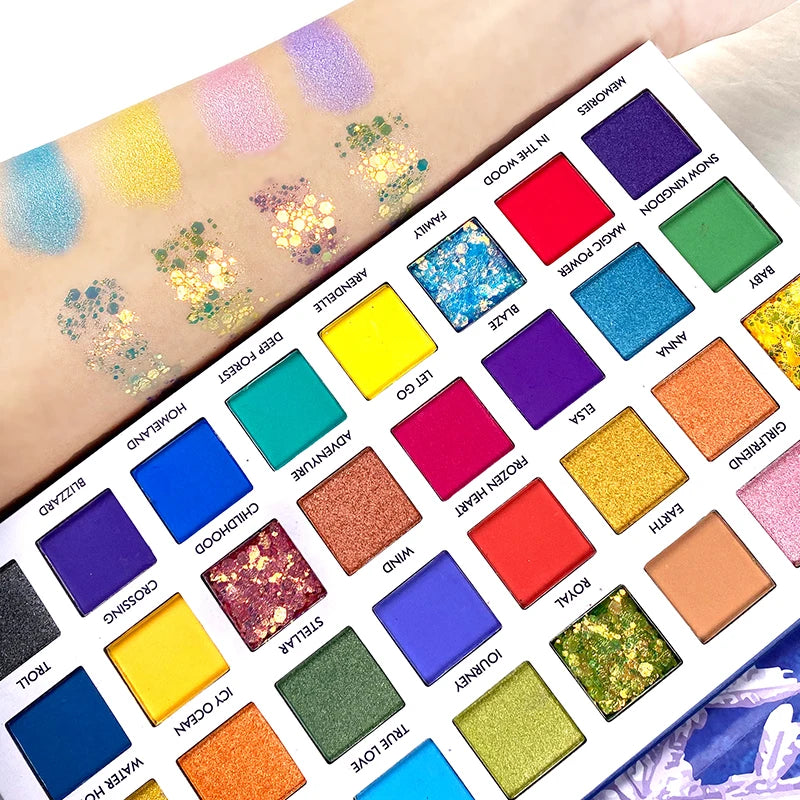 Wholesale Cosmetics 32 Color Snowflake Sequins Glitter Eyeshadow Shimmer Matte Eye Shadow Palette