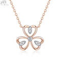 High Quality Wholesale Necklace Jewelry Flower Shape 18K Solid Rose Gold Real Natural Diamond Pendant Necklace Jewelry For Women