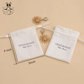 White Soft Suede Jewelry Pouches Personalized Drawstring Jewelry Packaging Bag With Logo Custom