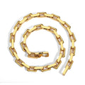 RINNTIN BTC21 Hip Hop Jewelry 304 Stainless Steel Necklace 18K Gold Plated Diamond Cut Big Box Chain Stainless Steel