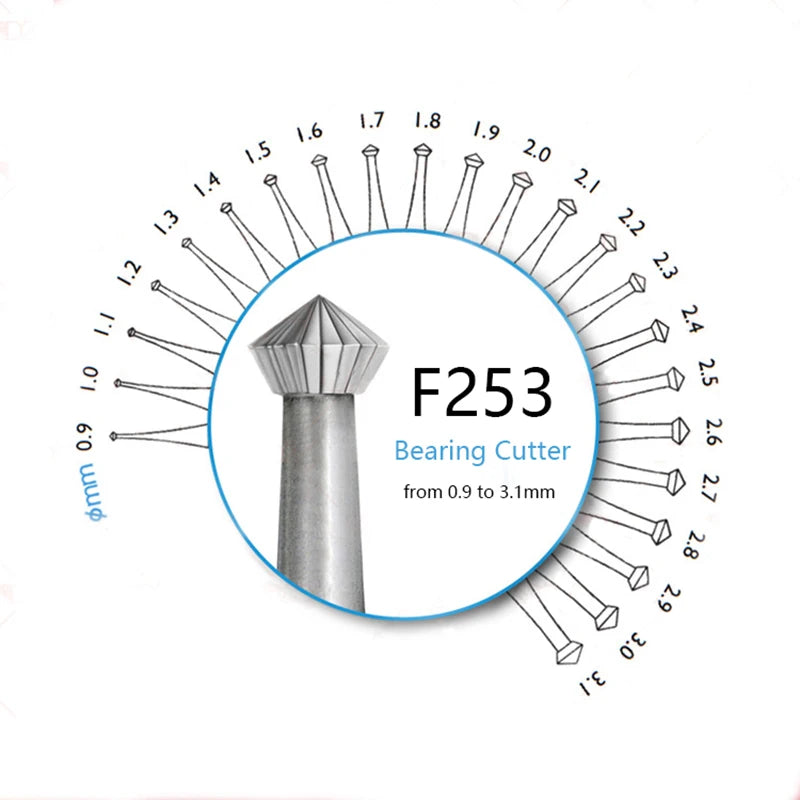HSS Thick Tungsten Steel Hart Bur Drill Bits Flying Sauce Shape for Jewelry Dental Making Engraving Caving Polishing Gem Setting
