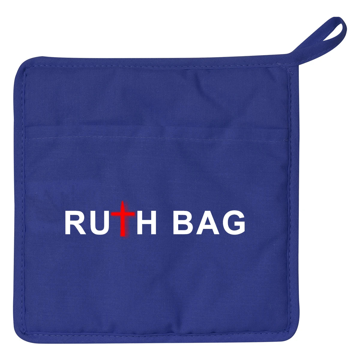 Ruthbag Punch Style Quilted Cotton Canvas Pot Holder Drawstring Handle Medium Size Letter Pattern Daily Use Home Shopping