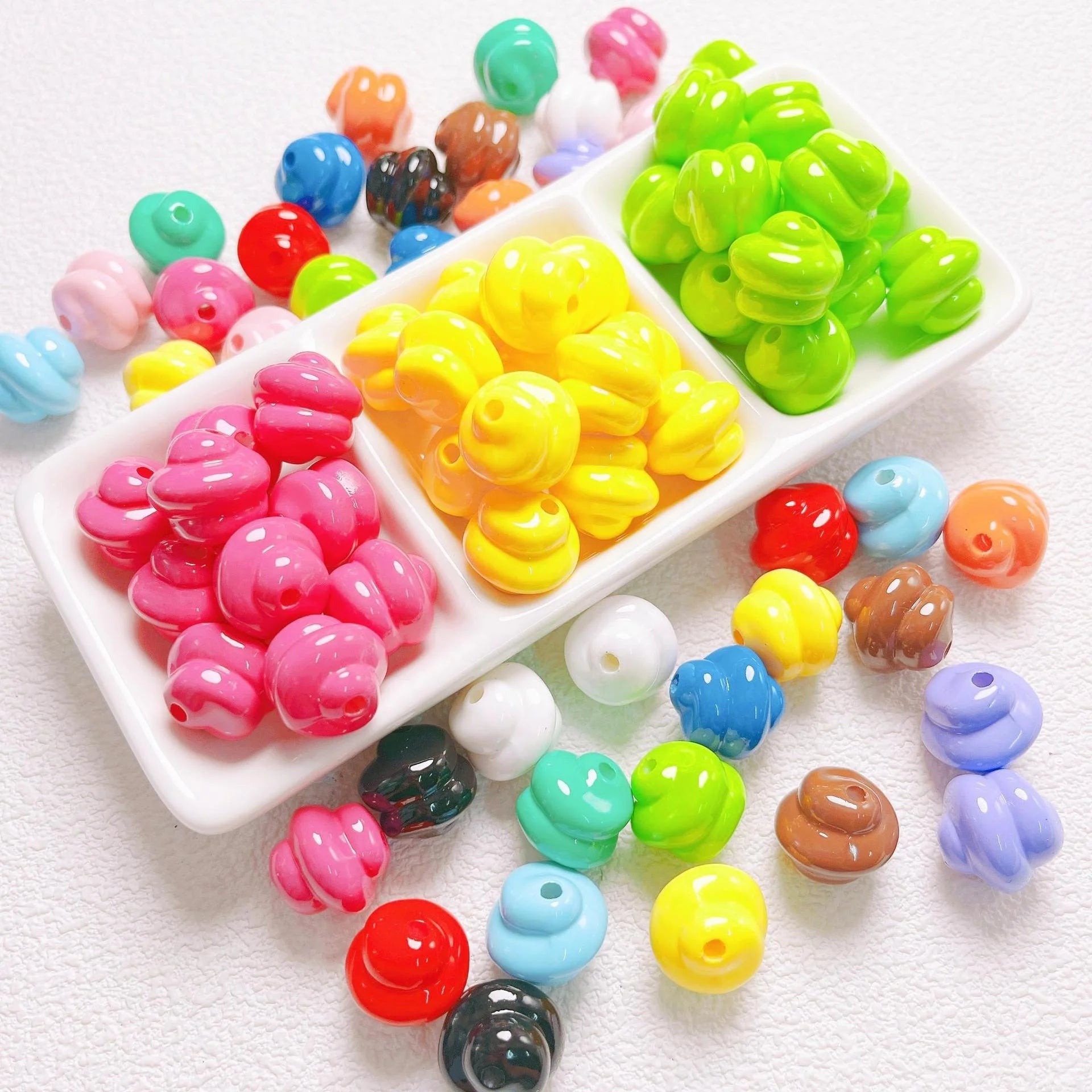 Acrylic High Bright Painting Twist Spiral Loose Beads Diy Jewelry Mobile Phone Chain Beaded Accessories Materials