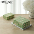 Flolenco Modern Rectangle Faux Cow Bone Wood Velvet Lining Buckle Closure Storage Box Landau Moon Jewelry Organizer Stylish Home