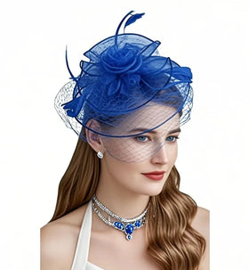 Euro American Retro Mesh Bridal Hat Headdress for Tea Party Annual Meeting Gathering Dinner Hair Band Accessories