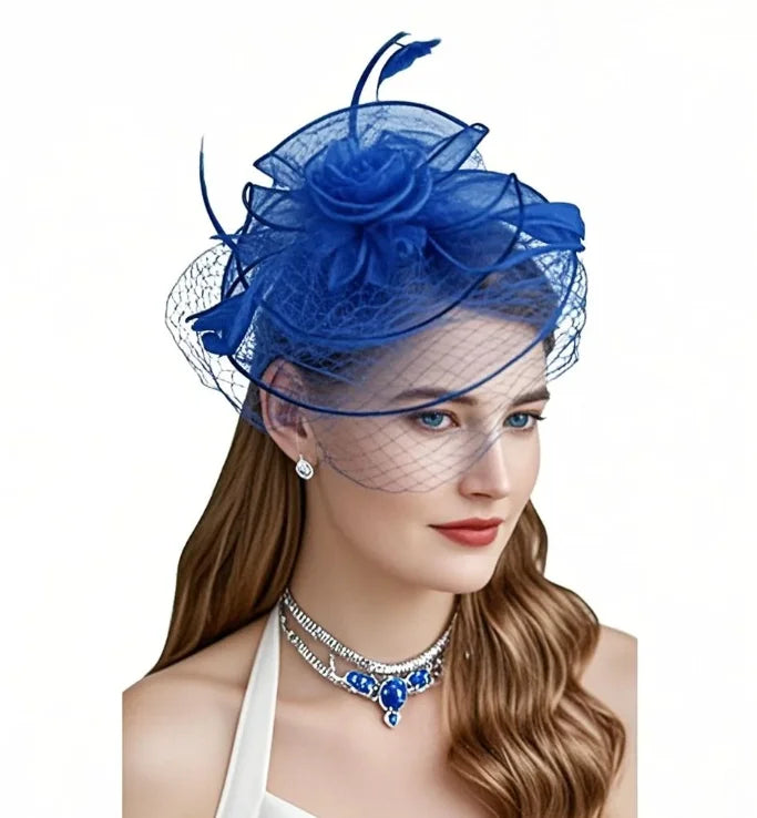 Euro American Retro Mesh Bridal Hat Headdress for Tea Party Annual Meeting Gathering Dinner Hair Band Accessories