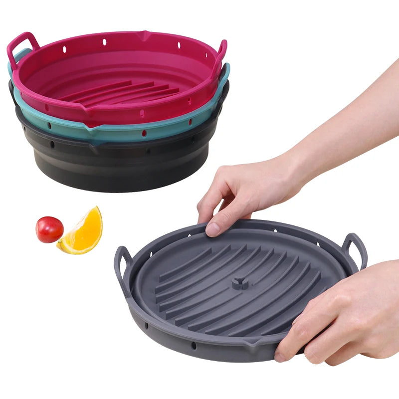 Reusable Collapsible Eco-Friendly BPA Free Food Safe Dishwasher & Oven Safe Silicone Liners for Air Fryer & Baking Pans