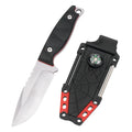 Professional DIY Grade Survival Tactical Knife for Outdoor Camping Hunting Compass Leather Sheath Case Steel Plastic Blade OEM