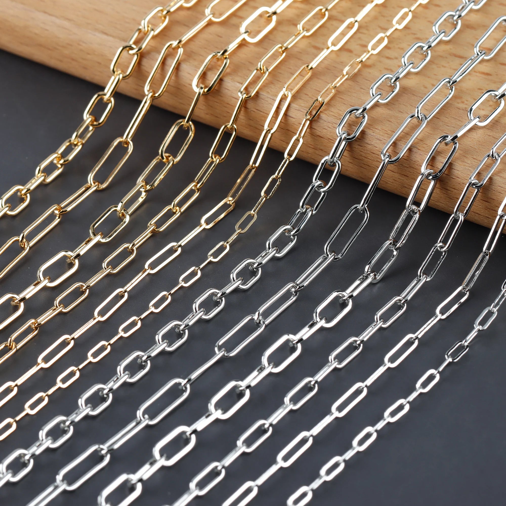 C201  Wholesale Jewelry Accessories Chainnickel Free18k Gold Rhodium Platedcoppercharmdiy Bracelet Necklace1m/lot
