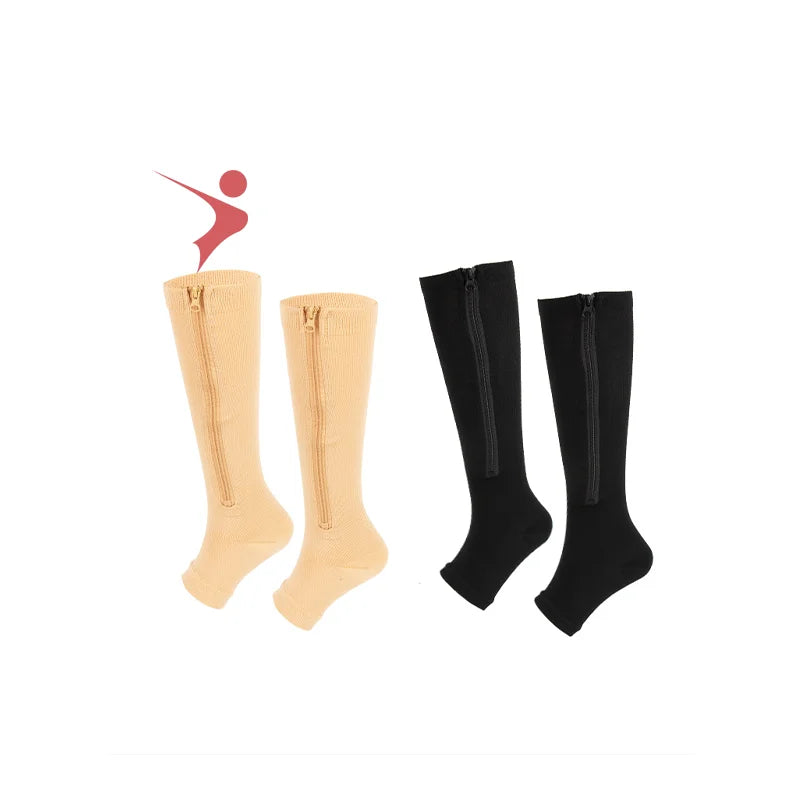 Outdoor Sports/mountain Sports/hiking Pressure Sockszipper Sports Pressure Socks Nylon Material Non-slip Calf Socks