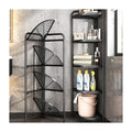 Free-Standing 5-Layer Foldable Eco-Friendly Fan-Shaped Corner Storage Shelf Kitchen Office Bathroom Organizer Installation-Free