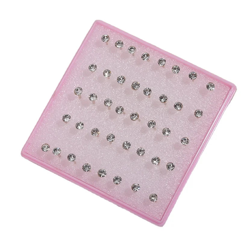 Anti-allergic Crystal Ear Studs Rhinestones Jewelry Sets  Simple Stud Earrings for Women 2021