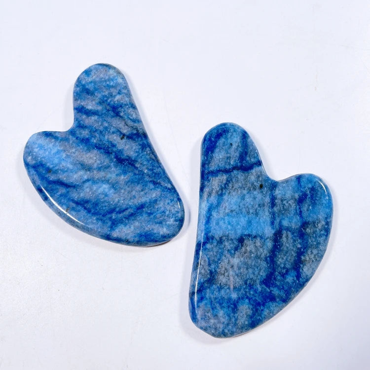 Huiying OEM ODM Heart Custom Blue Aventurine Face Gua Sha Board Message Tool