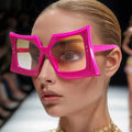 Hot Sale Fashion Retro Irregular Big Frame Large square Summer Shades Gradient Sunglasses for Women