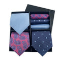Luxury Mens Ties and Pocket Square Set 2021 Regular Men Ties and Hanky Set Custom Men Necktie Set Gift Box