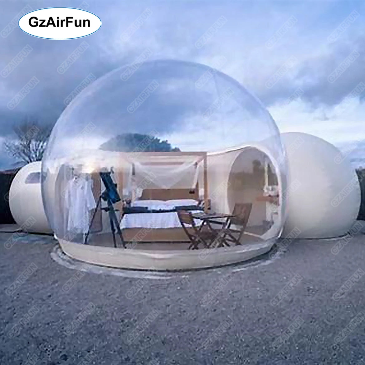 Outdoor Camping 2 Room Large Single Tunnel House Hotel Bathroom clear Inflatable Transparent Dome Bubble Tent
