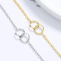Fashion Minimalist Jewelry 925 Sterling Silver Geometric Circular Double Rings Two Round Circle Gold Plated Bracelets Women