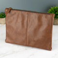 Personalised Faux Leather Mens Accessory Pouch Bag Midcourt Line Black Brown Flat PU Clutch Bag ET191