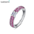 LUOTEEMI Wholesale Jewelry Five Colors Available Bohemia Style Rings CZ Pave Luxury Ring for Women