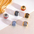 Fashion Round Zircon Bracelet Accessories Charms Western DIY Wholesale Jewelry Making 316L Beads Charm