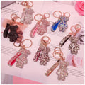 Creative Cute Rhinestone Bear Key Chain Women Crystal Animal Keychains