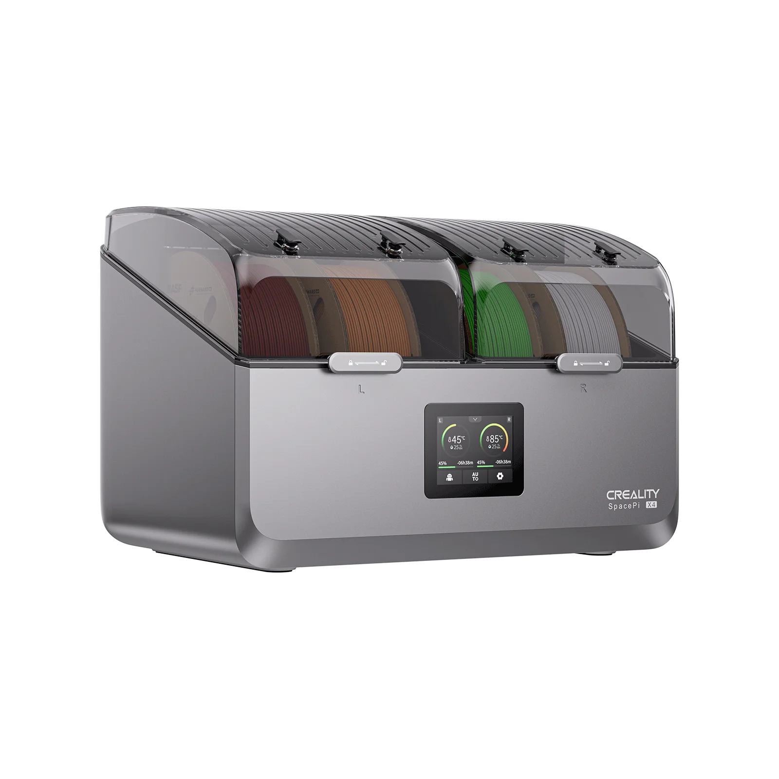 Creality 4 Spools Filament Dryer Box Space Pi X4 Filament Dryer Two Independent Heating Elements up to 85°C 360° 200W PTC Drying