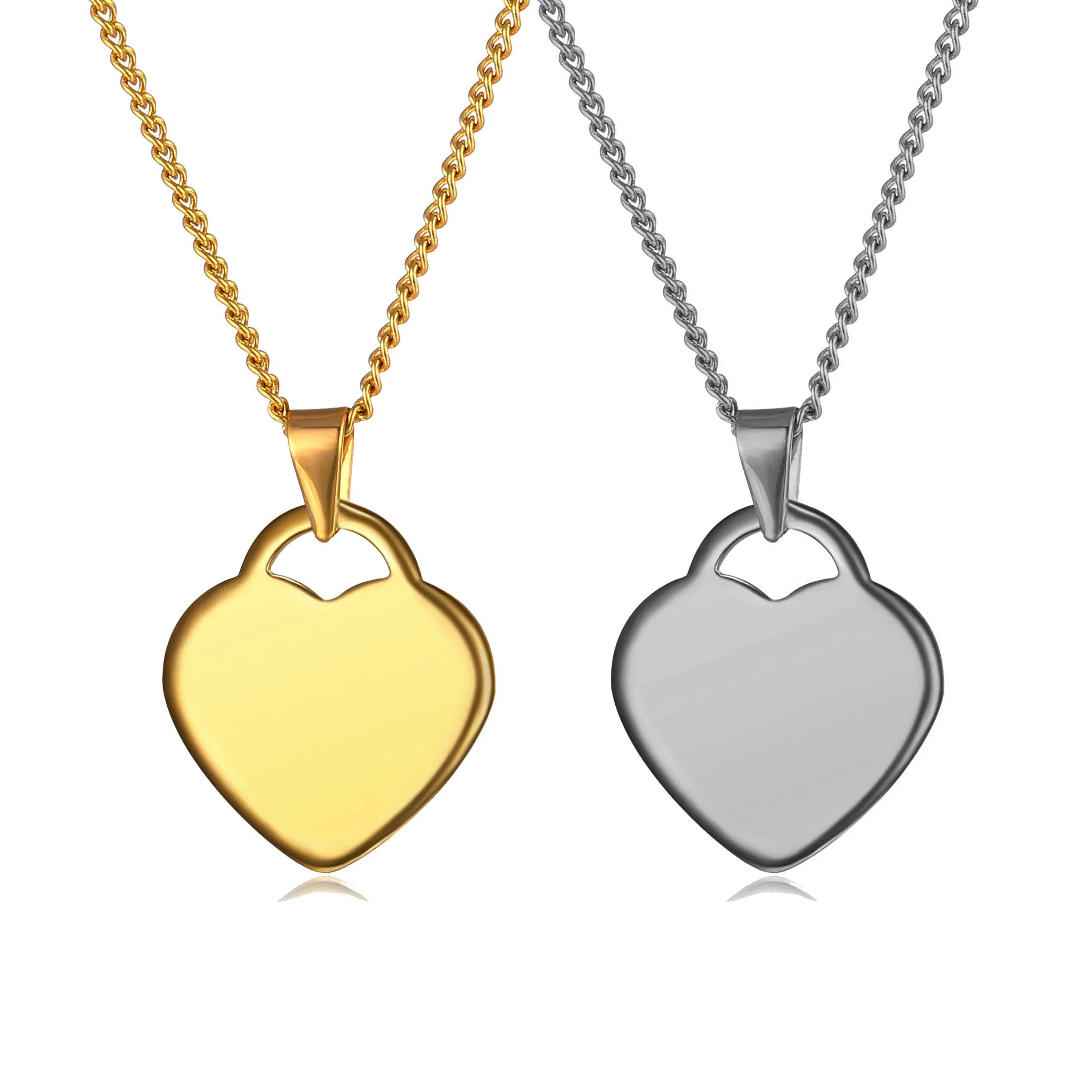 Fashion Jewelry Pendants Couple Broken Heart Necklace Stainless Steel Waterproof Custom Logo Charm Spilt Heart Necklace