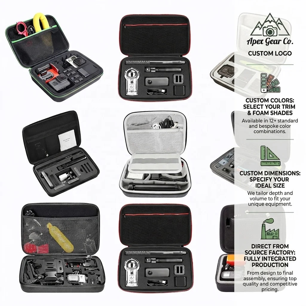 Youdu Portable Waterproof Shockproof Dustproof EVA Case Zipper Closure for GoPro Hero7 Black Action Camera 1 Camera + 2 Lenses