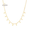 Ason Jewelry Fashion 18k PVD Gold Plated Chain Music Note Charm Necklace Stainless Steel Ladies Trend Pendant Necklace for Women