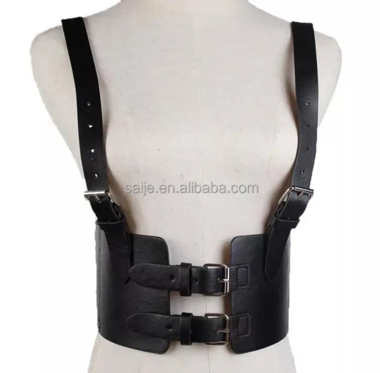 Free Buckle Woman Elastic Belt Female Simple Retro Fashion Black Suspender Belt for Adult
