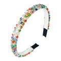 New Korean Rainbow Rhinestone Padded Headband Women Girls Luxury Crystal Hair Accessories Baroque Luxury Crystal Thin Hairband