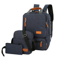 Wholesale Grey Black Travel Business Computer Waterproof Kids School Backpacks Boys Men Shoulder Laptop Backpack Set 3 in 1