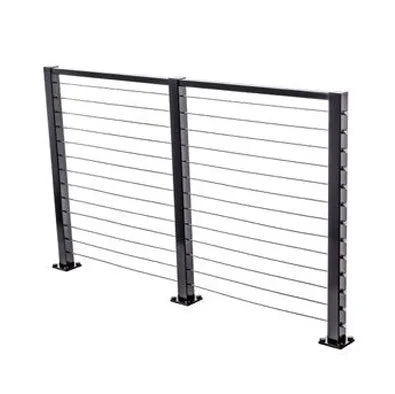 YL METAL Black Square Post Cable Railing for Stair Railing