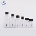 Unique Transparent Cosmetics Gel Nail Polish Glass Remover Bottle 5ml to 100ml Sizes with Brush Caps and Glass Bottles