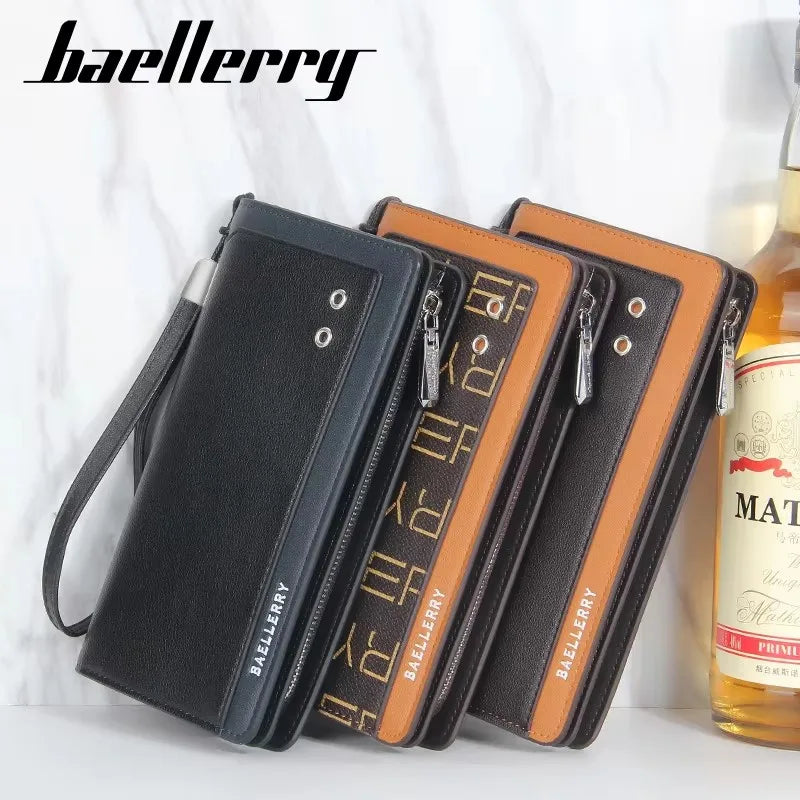 Baellerry New Wholesale Fashion Style PU Leather Men's Long Card Wallets With HaspFemale Coin Purse Card Holder Cellphone Case