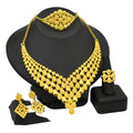 24K Gold Plated Alloy 4-Piece Women's Jewelry Set Bridal Wedding Anniversary Gift