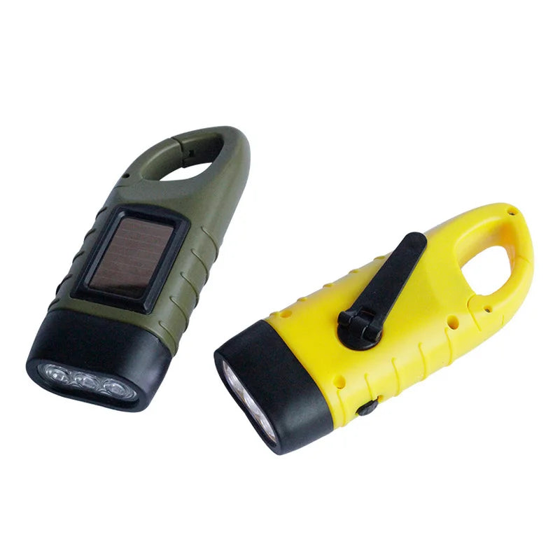OEM ODM Disaster Pocket Relief High Lumen Hiking Plastic Carabiner Keychain Backpack Power Lighting  Hand-operated Flashlights