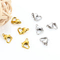 Wholesale Polished Stainless Steel Lobster Clasp Heart Shaped Mirror Jewelry Findings for DIY Craft Projects