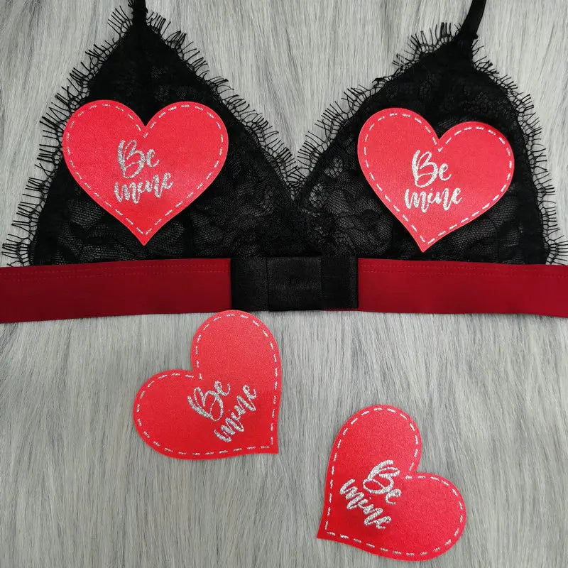 Womens Cheap Disposable Valentine's Day Chest Paste Red Ladies Nipple Cover Sticker