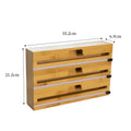 Kitchen 2 3 Grid Storage Bamboo Plastic Wrap Dispenser Foil Wrap Dispenser Plastic Wrap Dispenser with Cutter