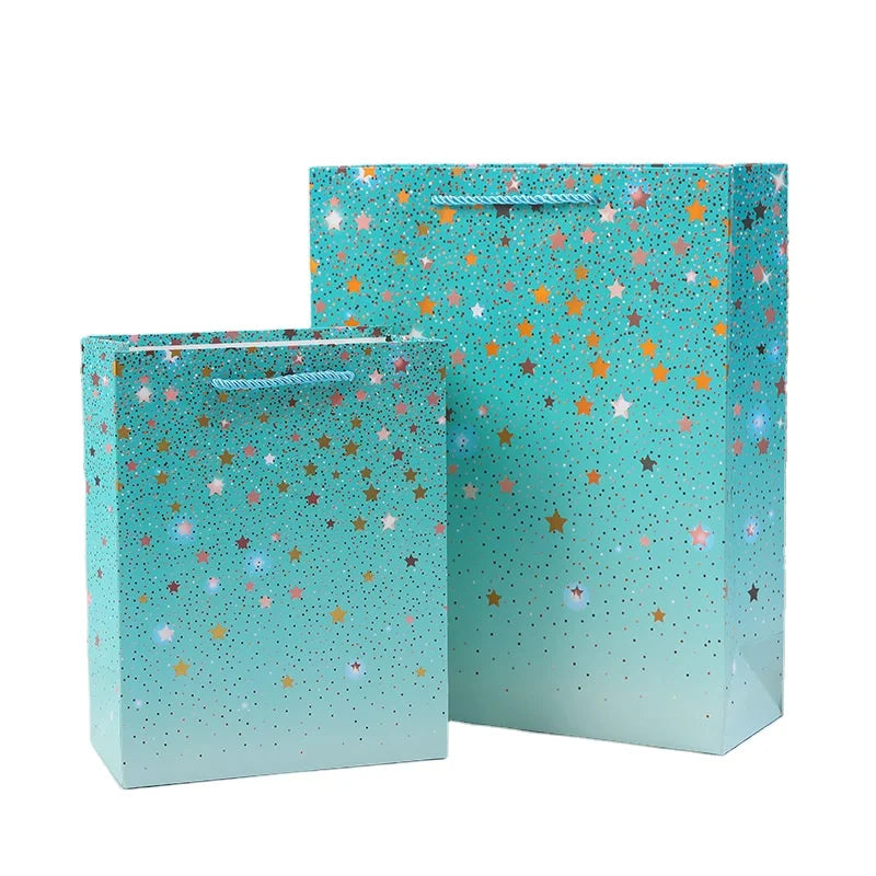 Luxury Perfume & Boutique Jewelry Cosmetics Paper Bags New Design Fashion Blue Shopping Bags Art Paper for Craft Use