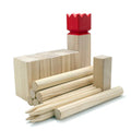 Outdoors Throwing Game Hardwood Kubb With Red Crown Yard Game Set - Viking Chess Adult Yard Games